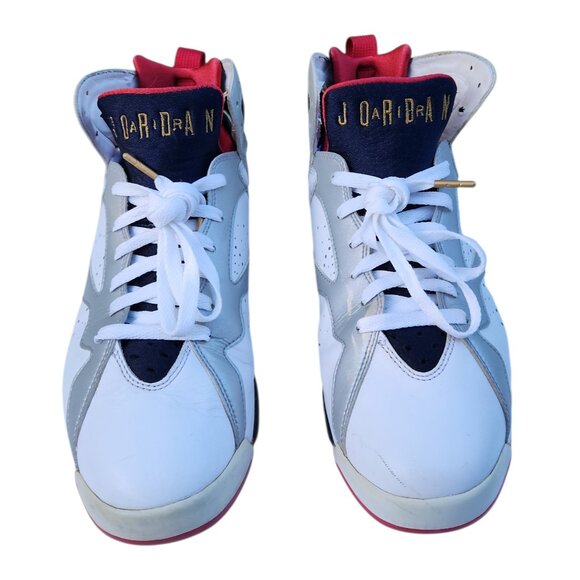 Jordan 7 Retro Olympic 304775-135 White Metallic Red Sneakers Shoes Size 9.5 - Picture 3 of 11